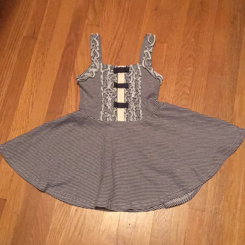 Navy and white stripe toddler dress
